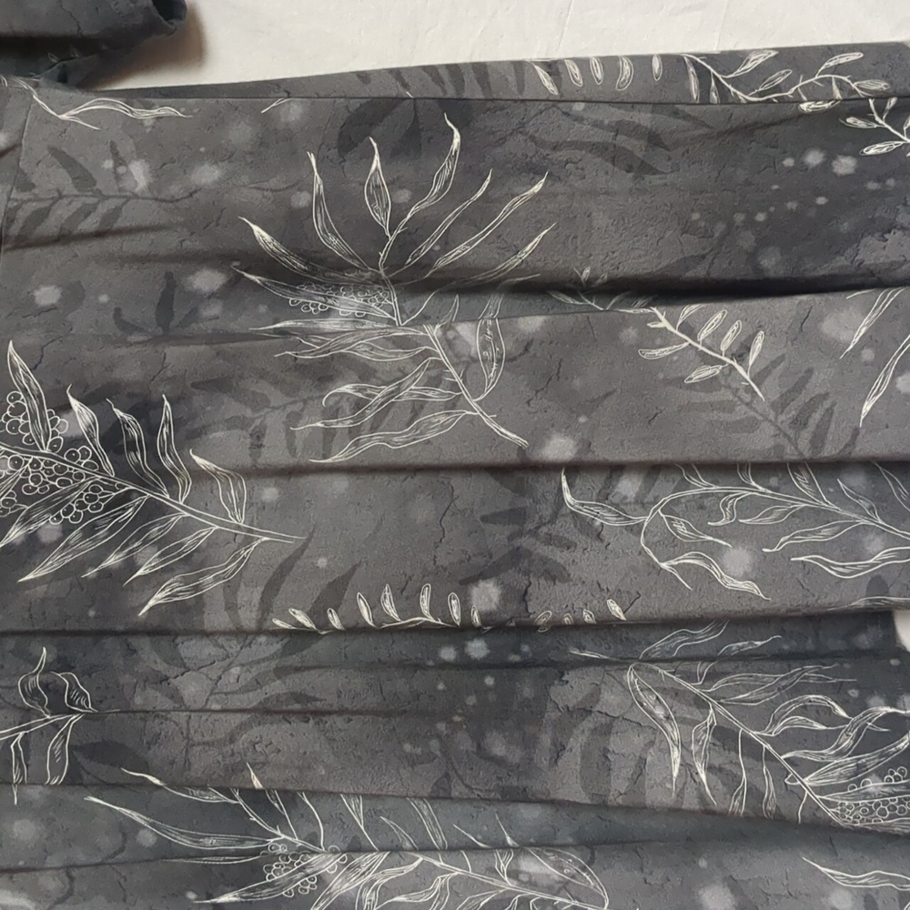 Blue Sky tunic dress grey seaweed grasses floral grey v-neck bamboo large - Picture 5 of 8